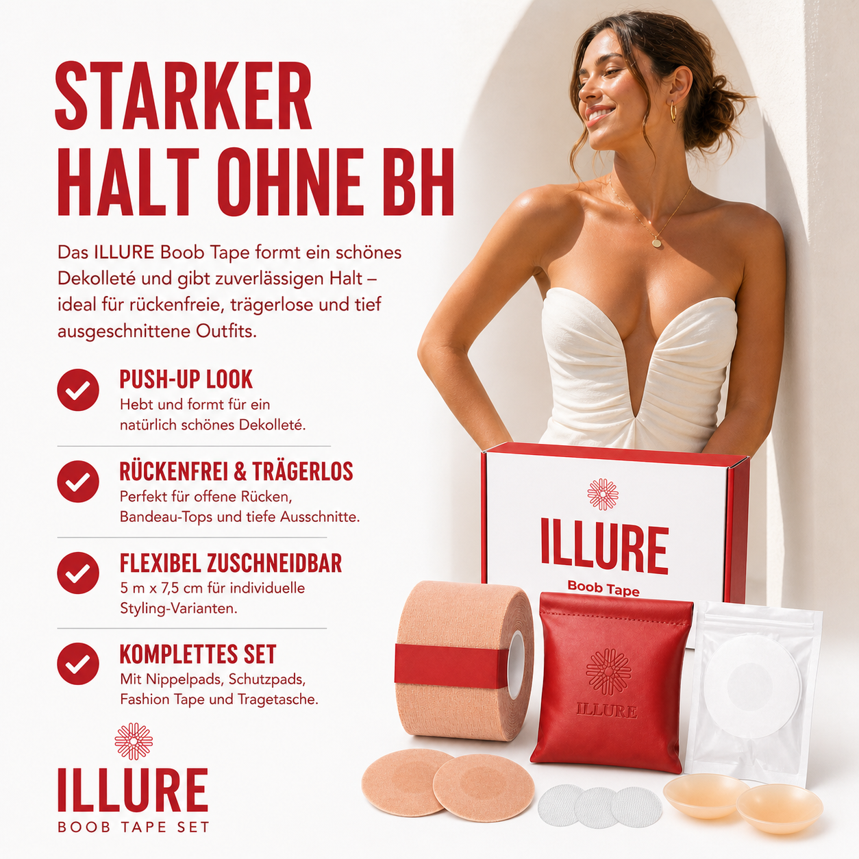 ILLURE® Premium Boob Tape | Bust Tape | Bruststraffungsband