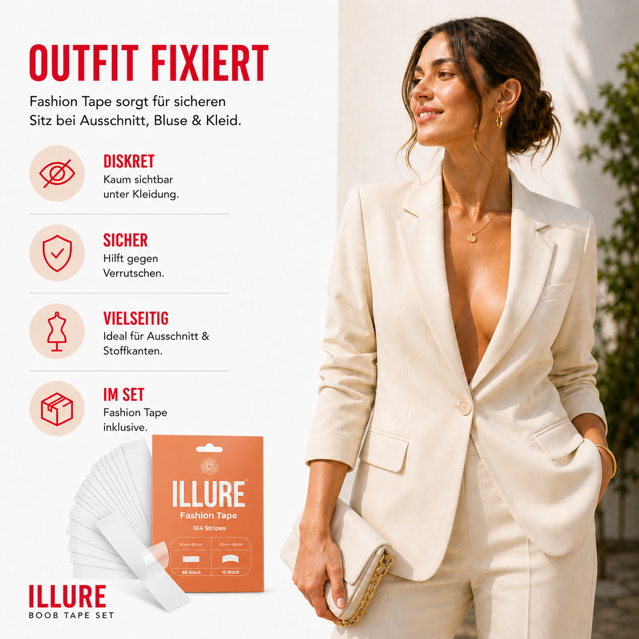 ILLURE® Premium Boob Tape | Bust Tape | Bruststraffungsband