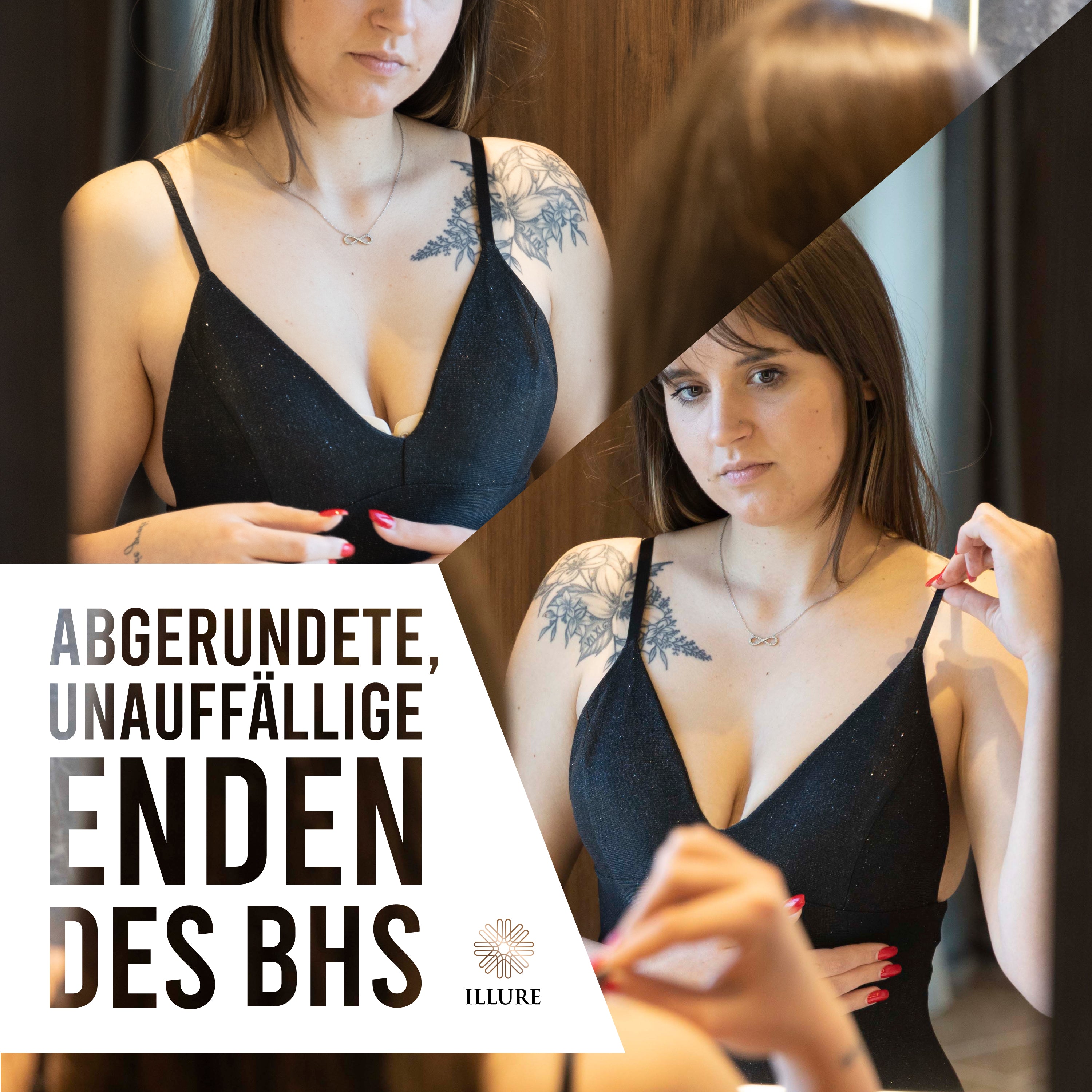 ILLURE® Klebe BH [2 St.] Selbstklebender Push-up inkl. Make-Up Tasche